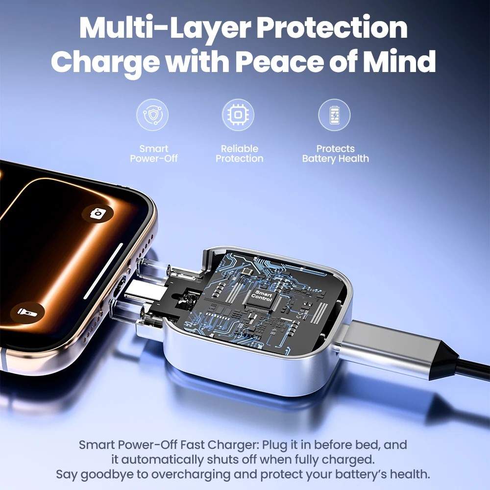 140W Type-C Auto Power-Off Fast Charging Adapter with Smart Battery Protection